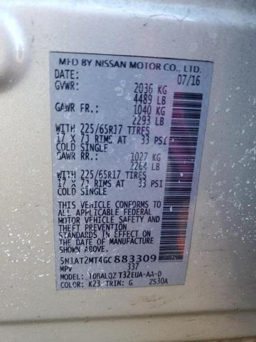 2016 NISSAN ROGUE S 5N1AT2MT4GC883309