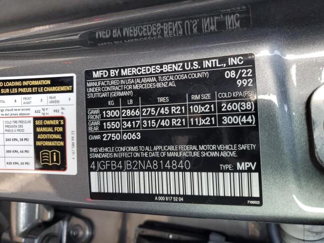 2022 MERCEDES-BENZ GLE 350 4JGFB4JB2NA814840