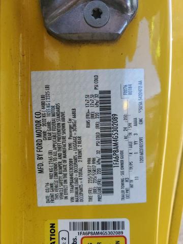 2016 FORD MUSTANG 1FA6P8AM4G5302089