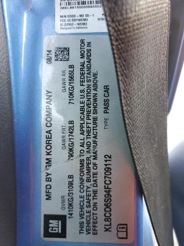 2015 CHEVROLET SPARK 1LT KL8CD6S94FC709112