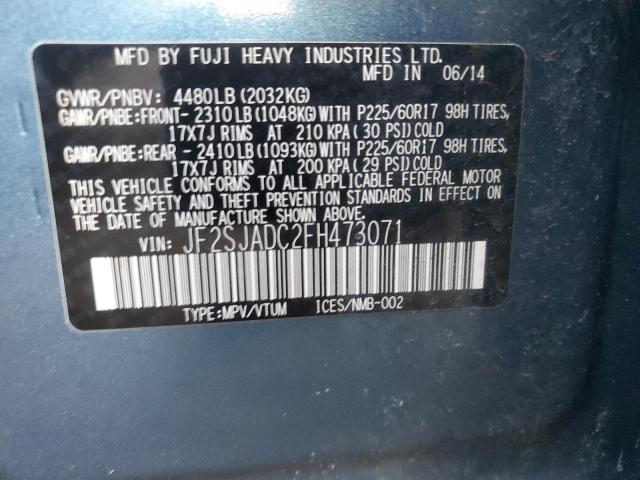 2015 SUBARU FORESTER 2 - JF2SJADC2FH473071