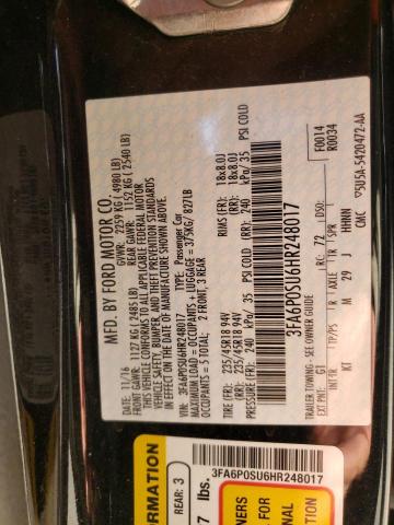 2017 FORD FUSION TIT - 3FA6P0SU6HR248017