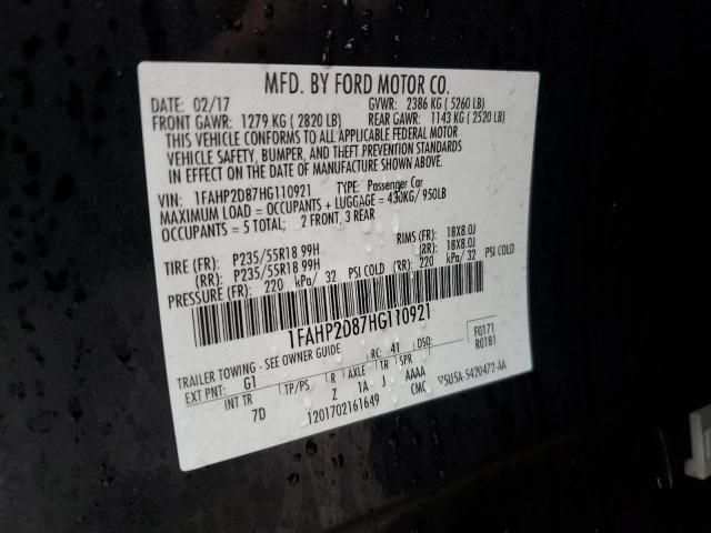 2017 FORD TAURUS SE - 1FAHP2D87HG110921