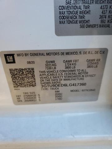 2020 GMC SIERRA K15 - 3GTU9DED6LG417360