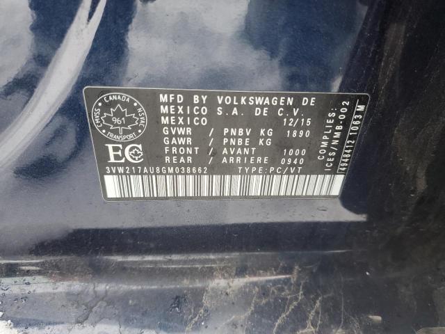 2016 VOLKSWAGEN GOLF S/SE 3VW217AU8GM038662