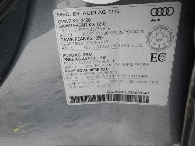 2016 AUDI Q5 TECHNIK WA1W2AFPXGA099343