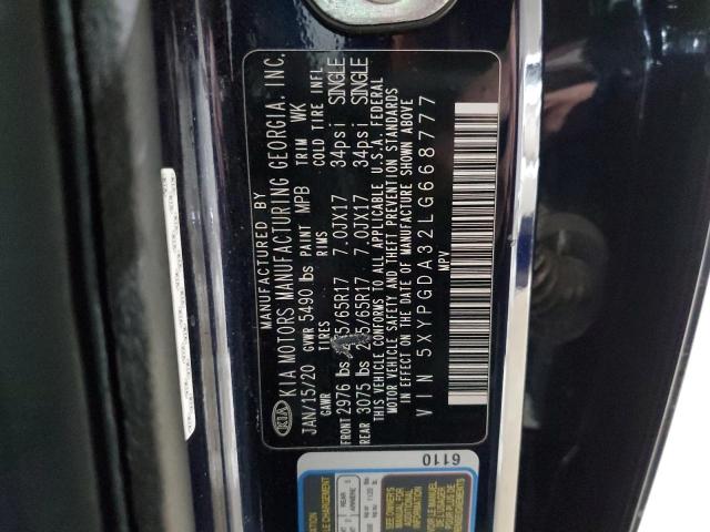 2020 KIA SORENTO 5XYPGDA32LG668777