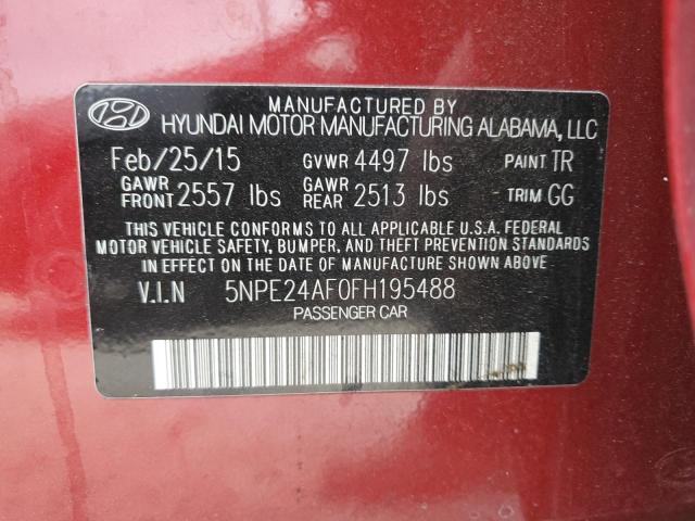 2015 HYUNDAI SONATA 5NPE24AF0FH195488