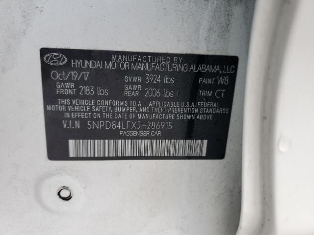 2018 HYUNDAI ELANTRA SE 5NPD84LFXJH286915