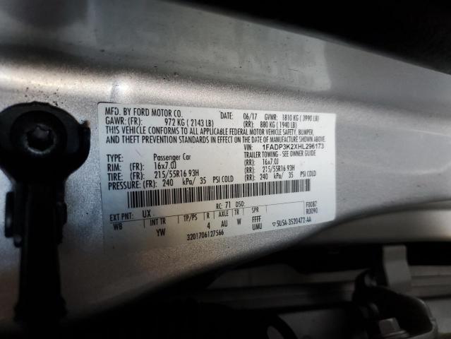2017 FORD FOCUS SE - 1FADP3K2XHL296173