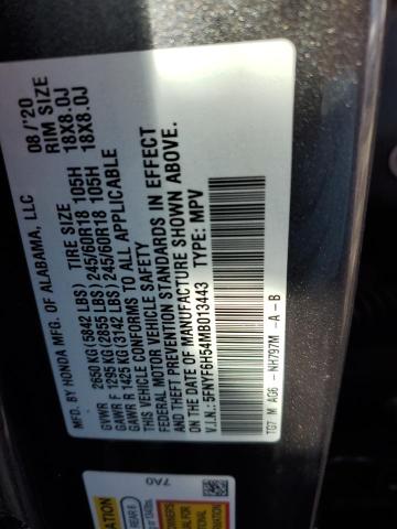 2021 HONDA PILOT - 5FNYF6H54MB013443