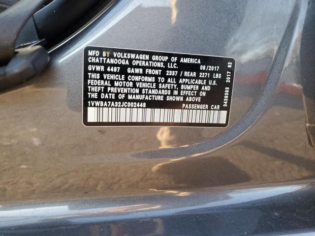 2018 VOLKSWAGEN PASSAT SE - 1VWBA7A32JC002448
