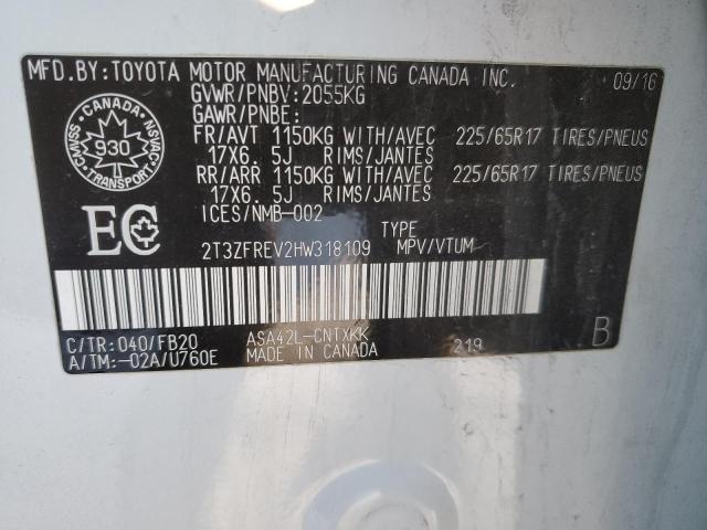 2T3ZFREV2HW318109 2017 TOYOTA RAV4