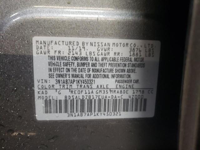 2019 NISSAN SENTRA S - 3N1AB7AP1KY450321