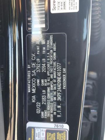 2022 KIA FORTE FE - 3KPF24AD9NE461077