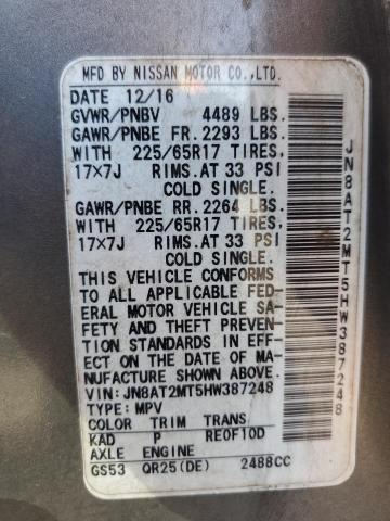 2017 NISSAN ROGUE S JN8AT2MT5HW387248