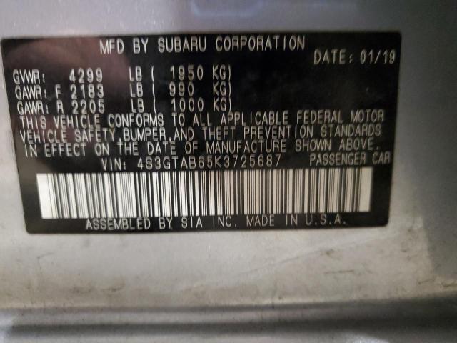 2019 SUBARU IMPREZA - 4S3GTAB65K3725687