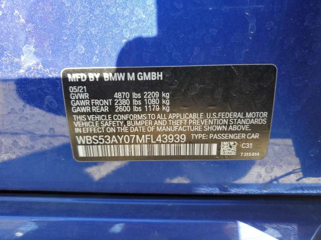 2021 BMW M3 - WBS53AY07MFL43939