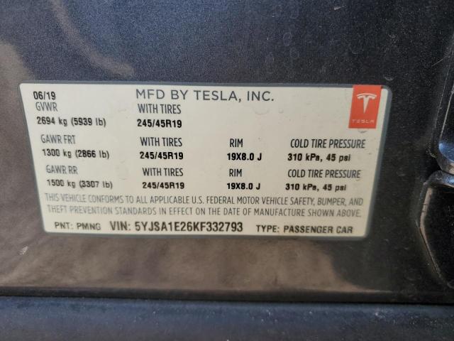2019 TESLA MODEL S - 5YJSA1E26KF332793