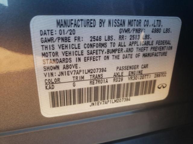 2020 INFINITI Q50 PURE - JN1EV7AP1LM207394