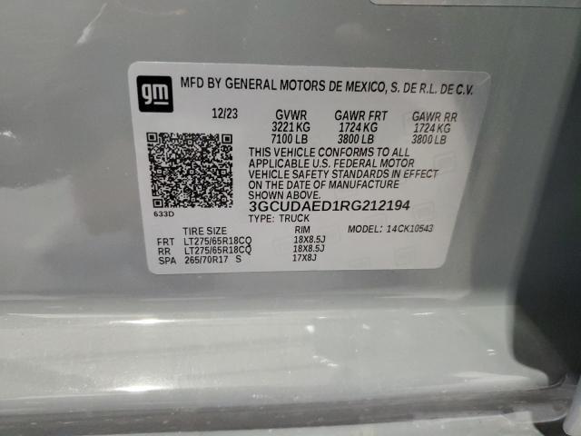 2024 CHEVROLET SILVERADO K1500 3GCUDAED1RG212194