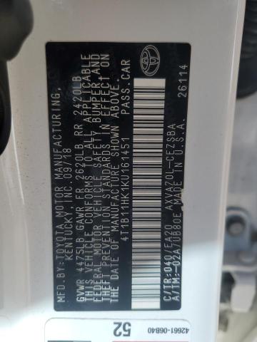 2019 TOYOTA CAMRY L - 4T1B11HK1KU161451