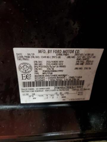 2019 FORD FLEX SEL 2FMHK6C88KBA19992