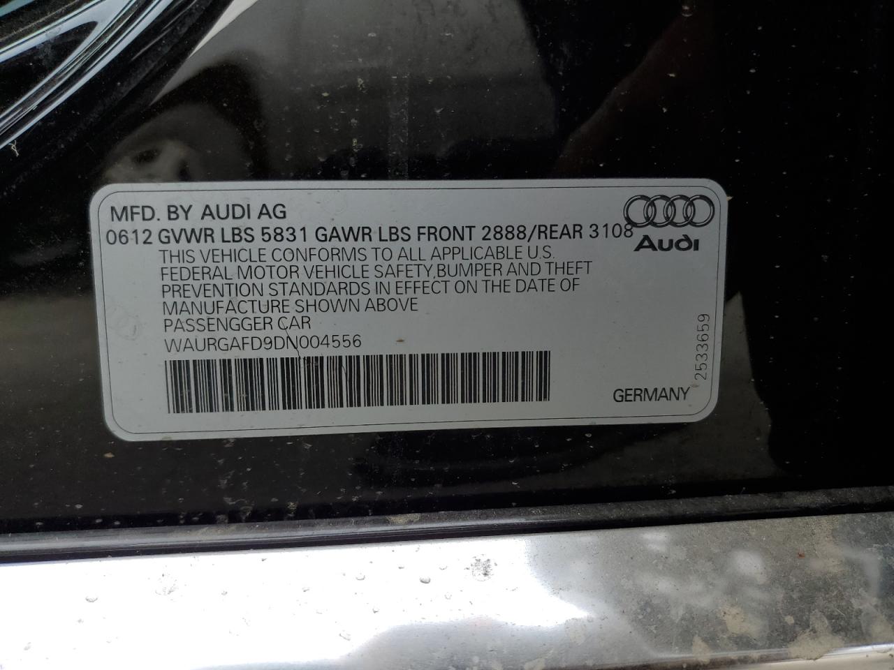 Lot #3045765654 2013 AUDI A8 L QUATT