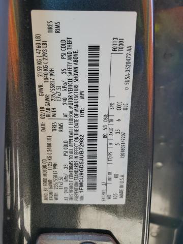 2018 FORD ESCAPE SE 1FMCU9GD5JUB72982