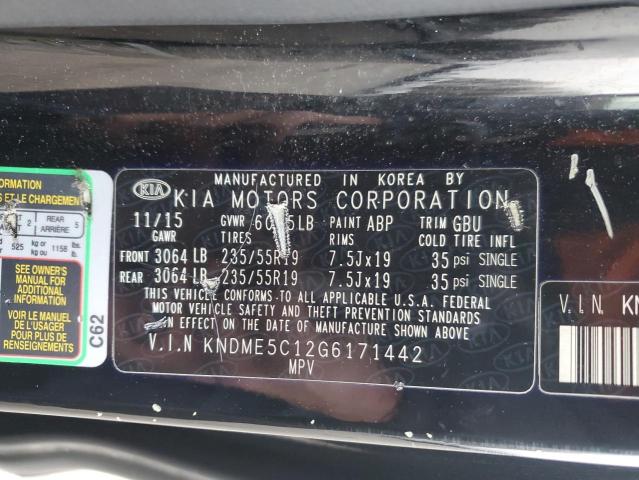 2016 KIA SEDONA SXL - KNDME5C12G6171442
