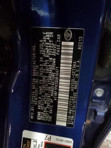 2016 TOYOTA CAMRY LE 4T1BF1FK2GU610471
