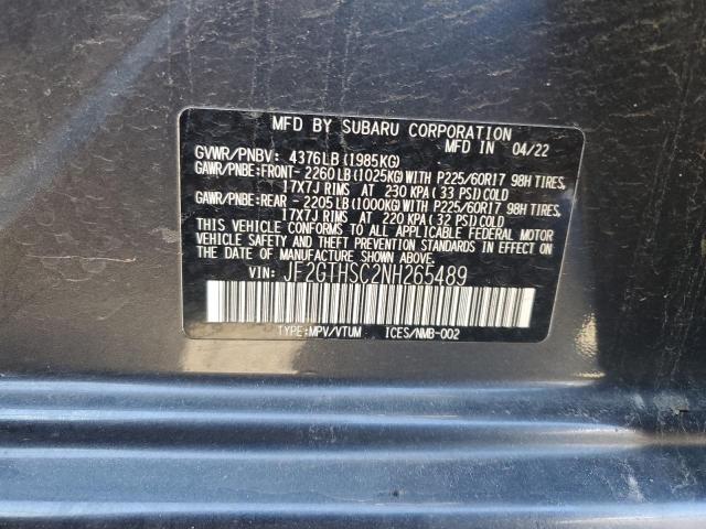 2022 SUBARU CROSSTREK - JF2GTHSC2NH265489