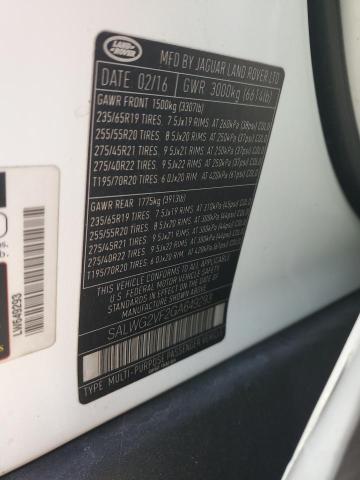 2016 LAND ROVER RANGE ROVE - SALWG2VF2GA649293