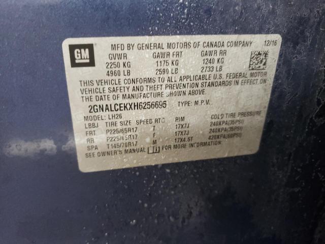 2017 CHEVROLET EQUINOX LT - 2GNALCEKXH6256695