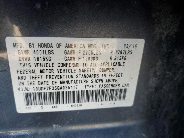 2016 ACURA ILX BASE W - 19UDE2F35GA025417