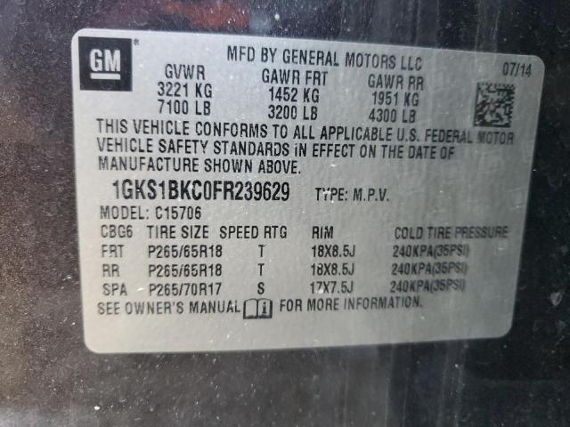 2015 GMC YUKON SLT 1GKS1BKC0FR239629