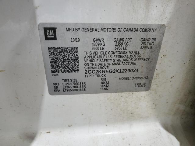 2019 CHEVROLET SILVERADO - 2GC2KREG3K1229034