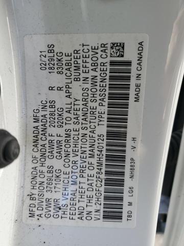 2021 HONDA CIVIC SPOR - 2HGFC2F84MH540125
