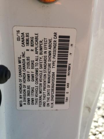 2016 HONDA CIVIC EX - 2HGFC3B36GH352064