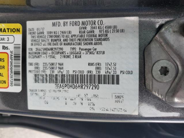 2017 FORD FUSION SE - 3FA6P0HD6HR297290