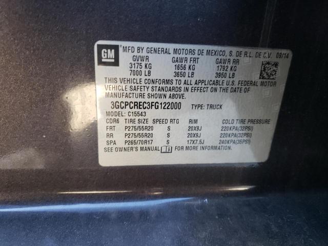 2015 CHEVROLET SILVERADO - 3GCPCREC3FG122000