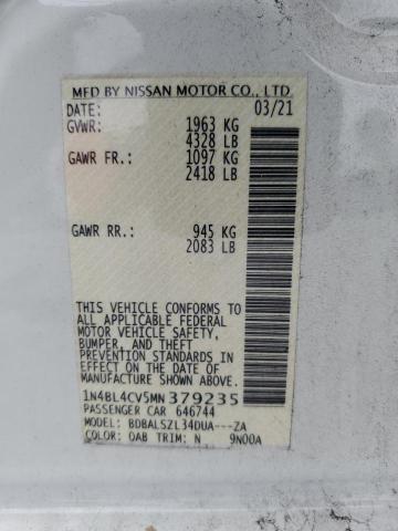 2021 NISSAN ALTIMA SR - 1N4BL4CV5MN379235