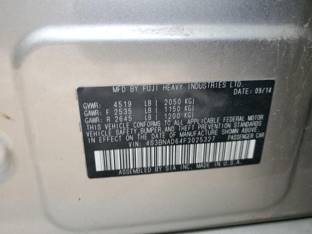 2015 SUBARU LEGACY 2.5 4S3BNAD64F3025327