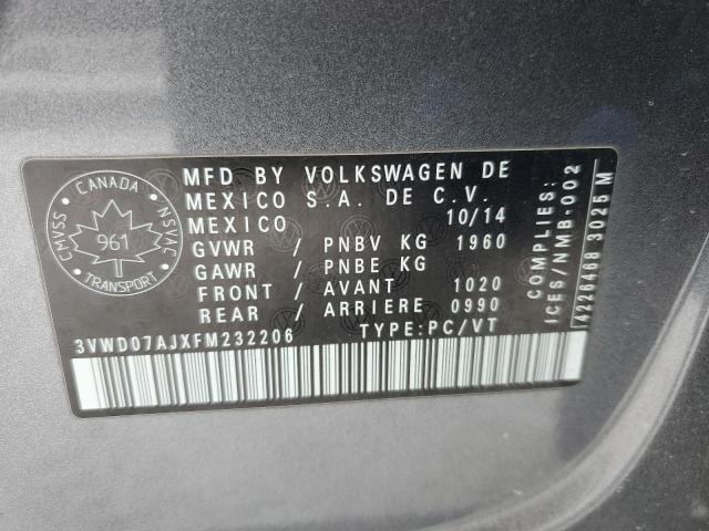 2015 VOLKSWAGEN JETTA SE 3VWD07AJXFM232206