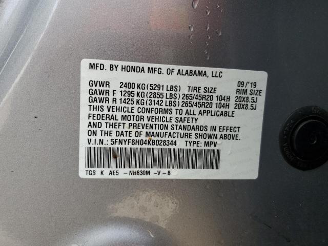 2019 HONDA PASSPORT E - 5FNYF8H04KB028344