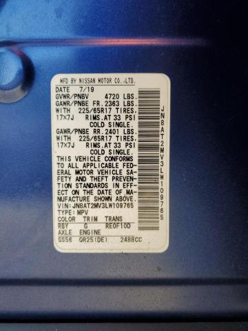 JN8AT2MV3LW109765 2020 NISSAN ROGUE