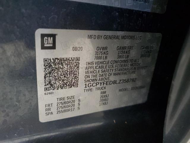 2020 CHEVROLET SILVERADO 1GCPYFED8LZ358792