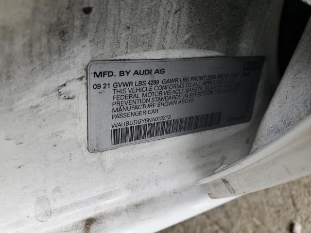 2022 AUDI A3 PREMIUM WAUBUDGY5NA013213