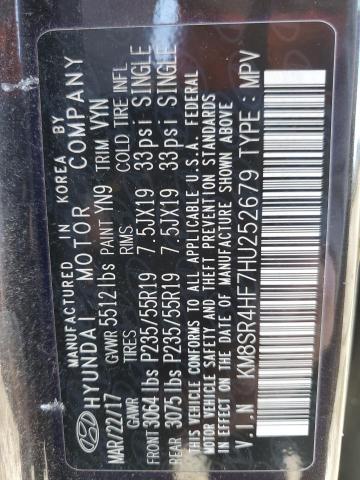 2017 HYUNDAI SANTA FE U - KM8SR4HF7HU252679