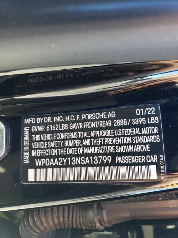 2022 PORSCHE TAYCAN WP0AA2Y13NSA13799